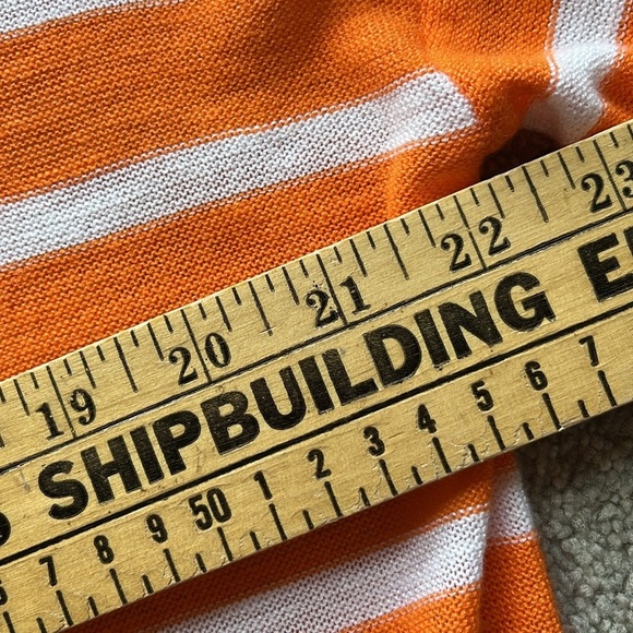Loft Orange Striped V-neck Cardigan Size Medium NWT - Picture 9 of 10